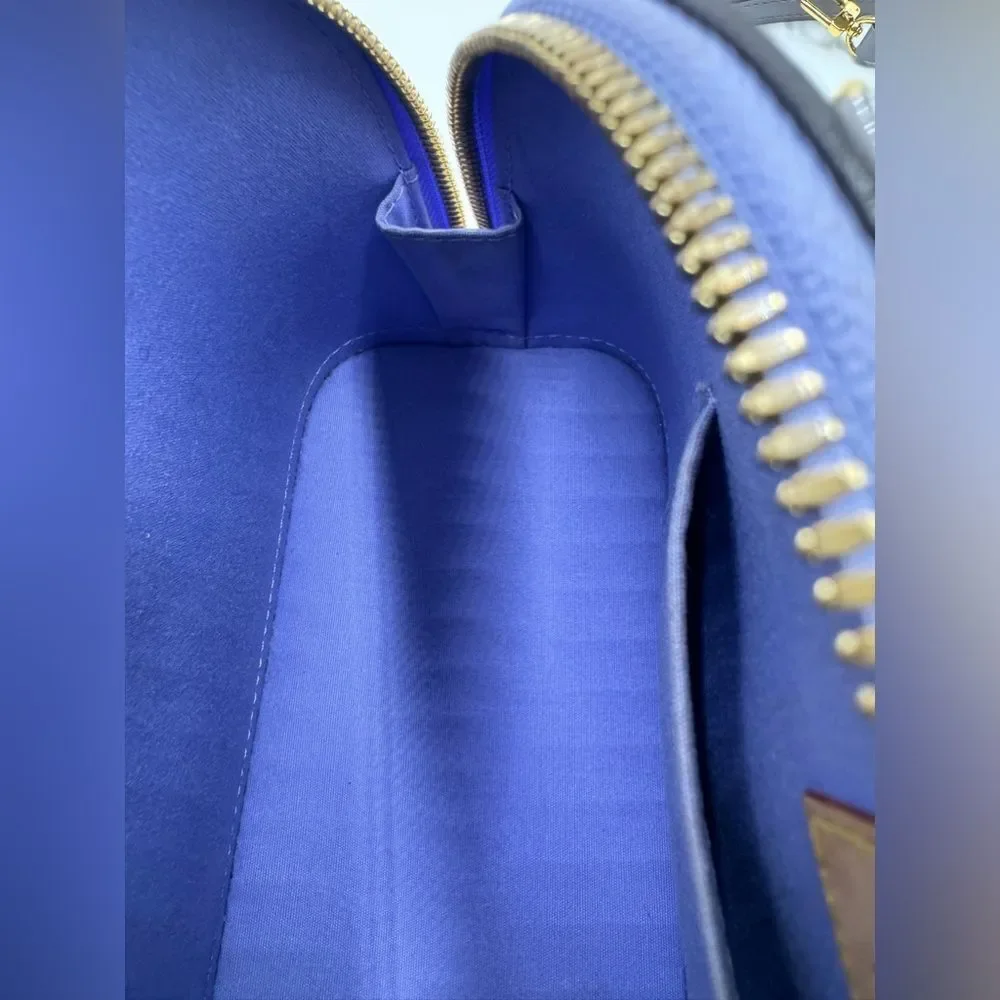 Auth Louis Vuitton Small Purple Lilas Vernis Monogram Alma BB Crossbody Bag - Picture 14 of 16